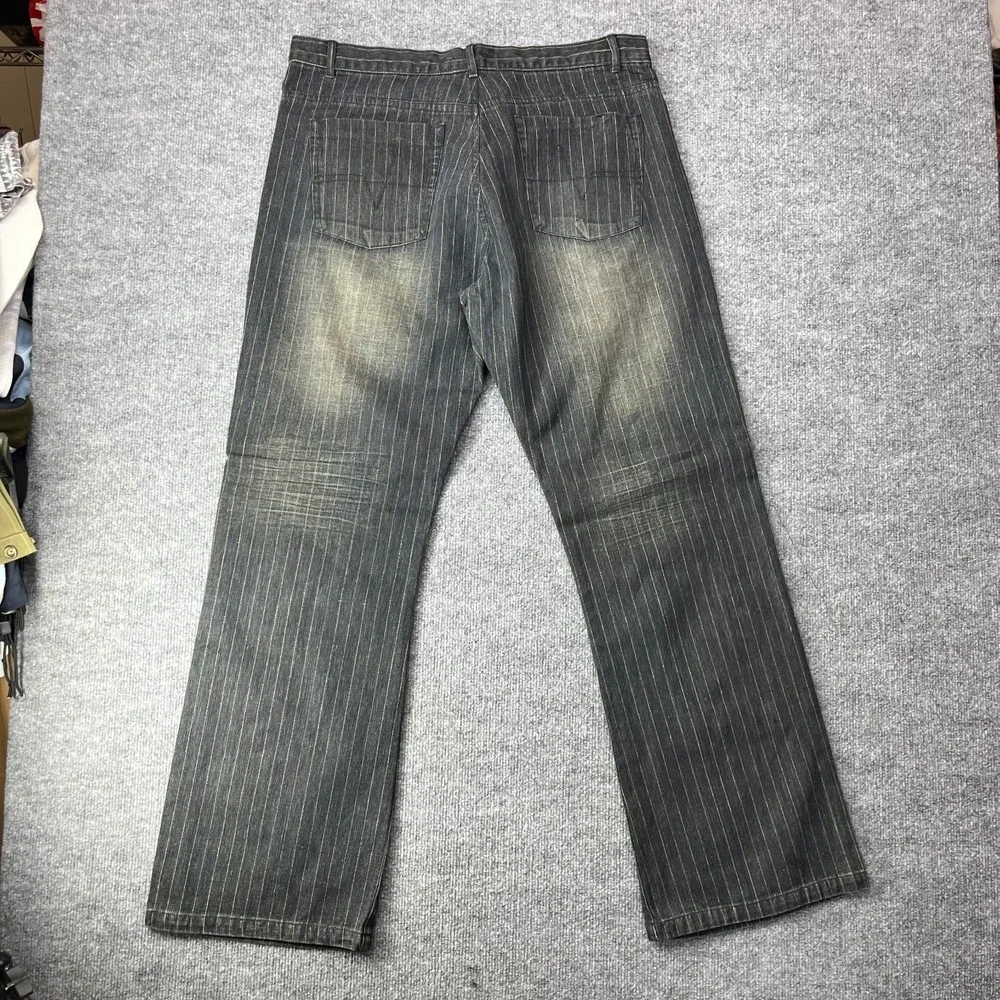 VTG Deadstock Y2K‎ Super S Jeans Men's Denim Hickory Pinstripe Classic - 37X33.5